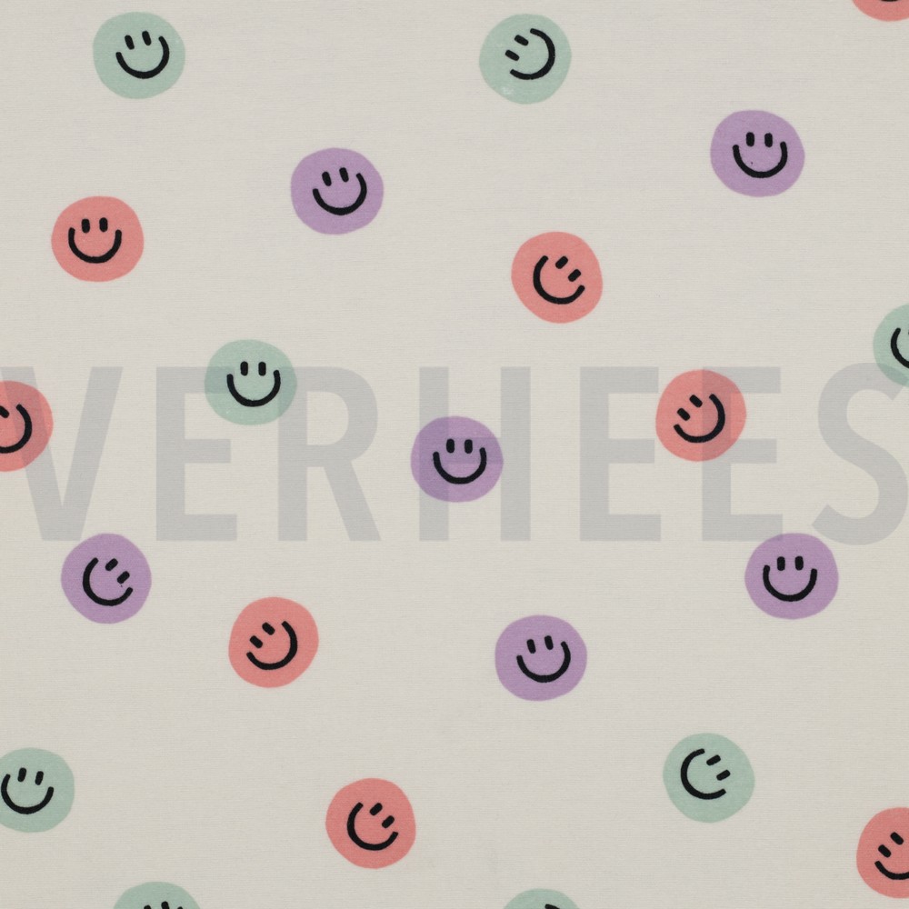 FLANNEL HAPPY FACES OFF-WHITE / LILAC