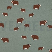 JERSEY MELANGE BEARS DARK MINT (thumbnail)