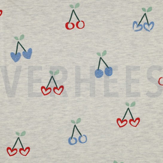 SWEAT MELANGE GLITTER CHERRIES ECRU #7