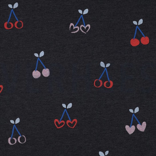 SWEAT MELANGE GLITTER CHERRIES INDIGO #7