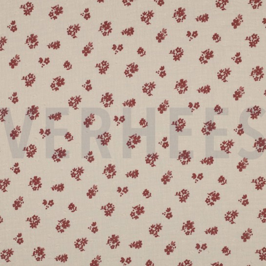 DOUBLE GAUZE DOBBY FLOWERS PEACH #7