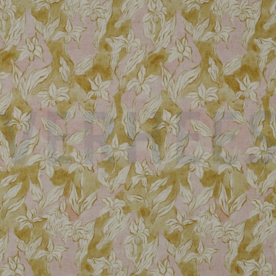 LINEN VISCOSE CREPE DIGITAL FLOWERS OCHRE #7