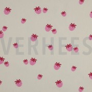 POPLIN GOTS NATURAL BERRIES NATURAL/ FUCHSIA (thumbnail)