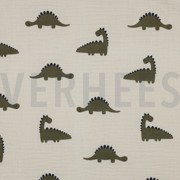 DOUBLE GAUZE GOTS NATURAL DINOSAURS NATURAL (thumbnail)