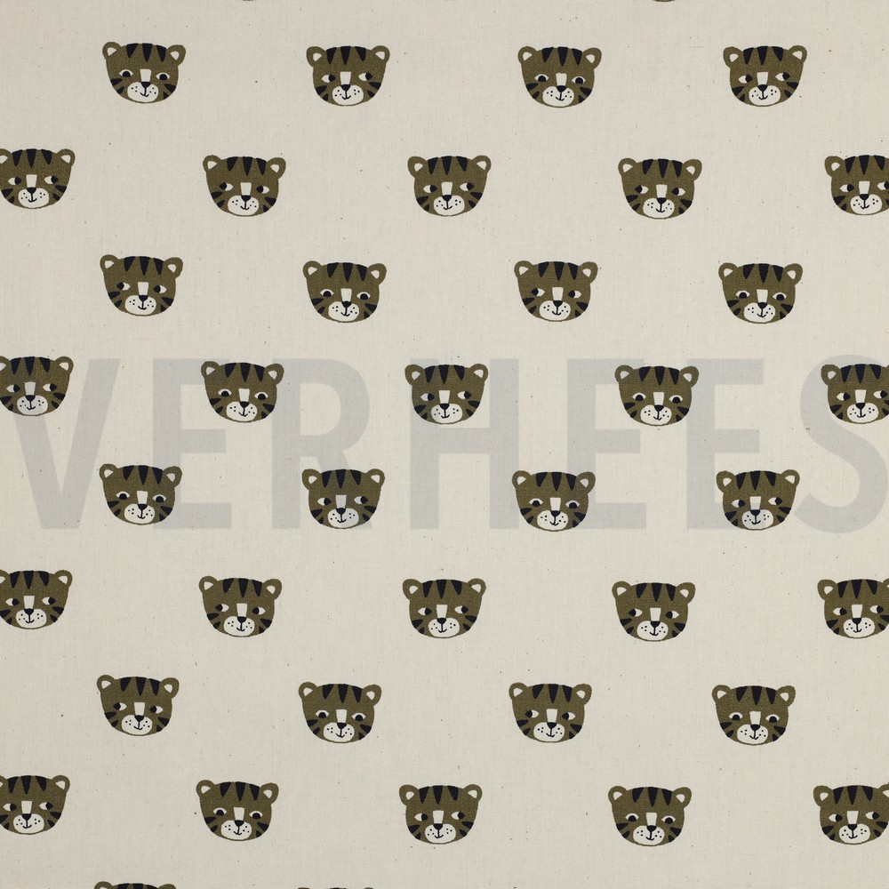POPLIN GOTS NATURAL TIGERS NATURAL (hover)