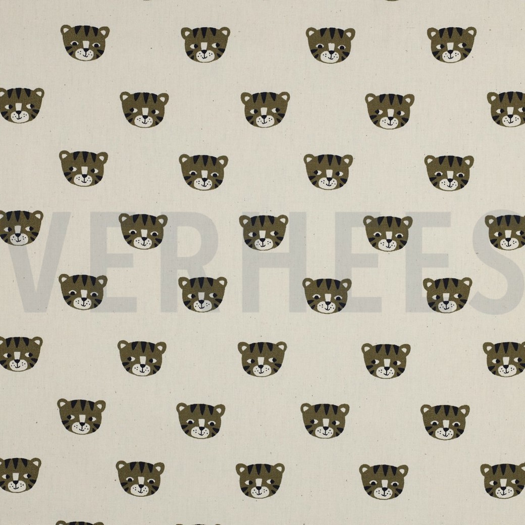 POPLIN GOTS NATURAL TIGERS NATURAL