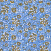 HANDCRAFTED BLOCK-PRINTED COTTON FLOWERS BLUE (thumbnail)
