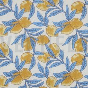 HANDCRAFTED BLOCK-PRINTED COTTON LEMONS WHITE (thumbnail)