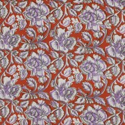 HANDCRAFTED BLOCK-PRINTED COTTON FLOWERS TERRACOTTA (thumbnail)