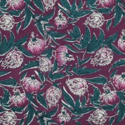 HANDCRAFTED BLOCK-PRINTED COTTON FLOWERS AUBERGINE (thumbnail)