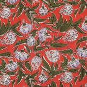 HANDCRAFTED BLOCK-PRINTED COTTON FLOWERS CORAL (thumbnail)