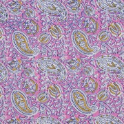 HANDCRAFTED BLOCK-PRINTED COTTON PAISLEY PINK (thumbnail)