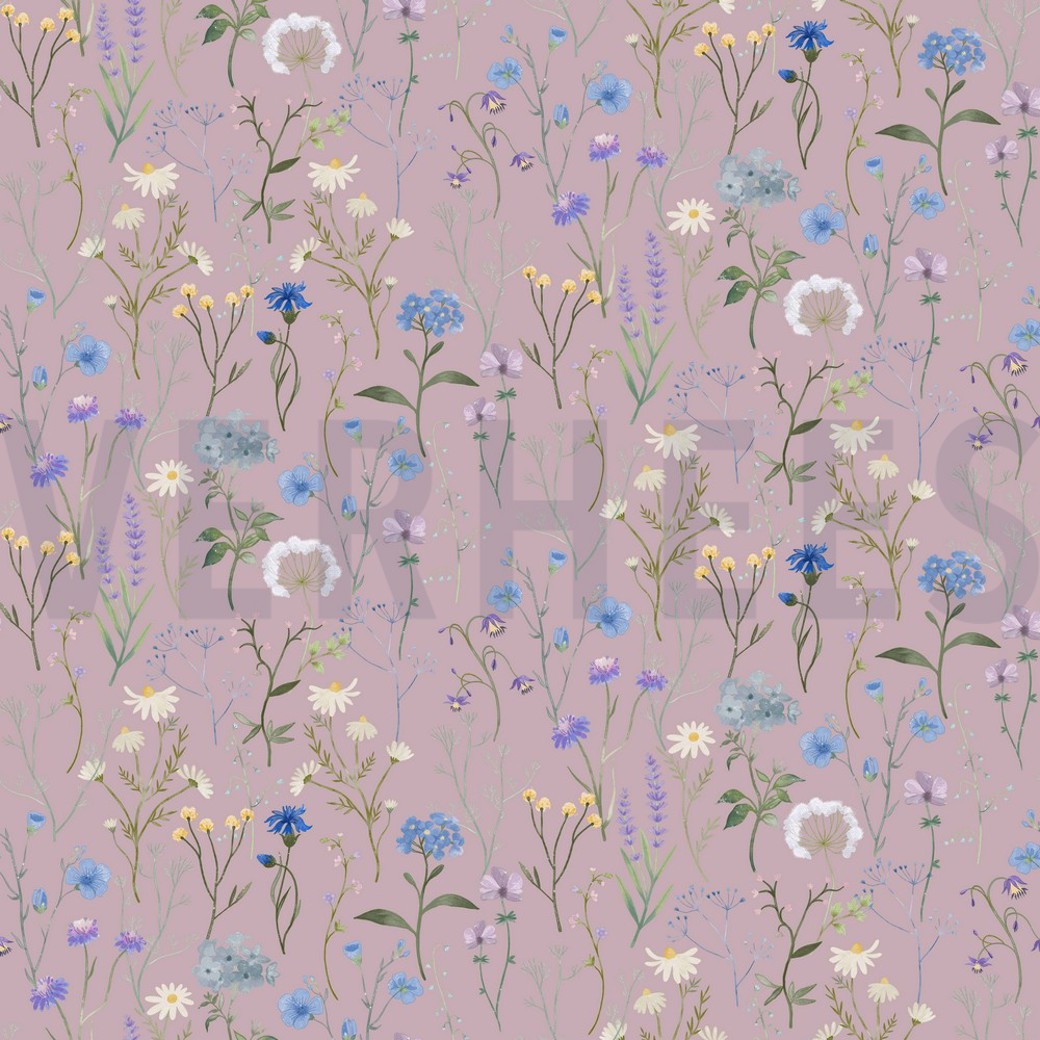 CANVAS DIGITAL FLOWERS OLD ROSE
