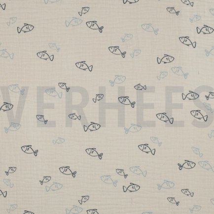 DOUBLE GAUZE GOTS NATURAL FISH NATURAL (hover)