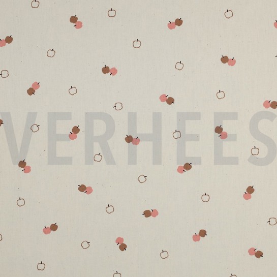 POPLIN GOTS NATURAL APPLES NATURAL #7
