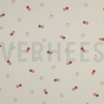 POPLIN GOTS NATURAL APPLES NATURAL (hover)