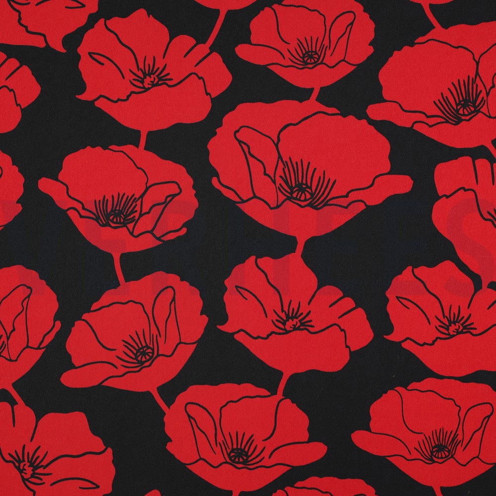 ROYAL MICRO SATIN FLOWERS BLACK (hover)