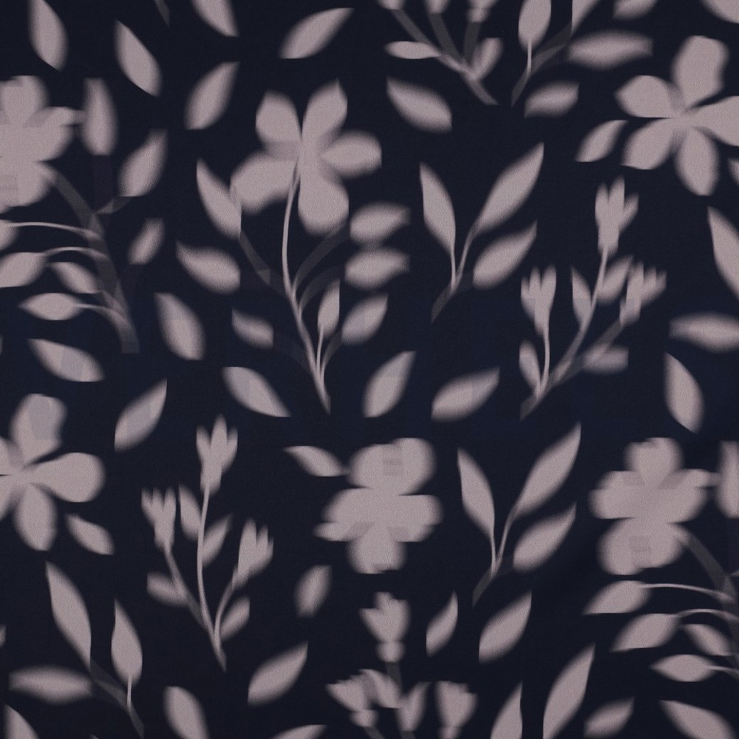 ROYAL MICRO SATIN DIGITAL FLOWERS NAVY
