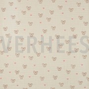 DOUBLE GAUZE GOTS NATURAL BOWS NATURAL (thumbnail)