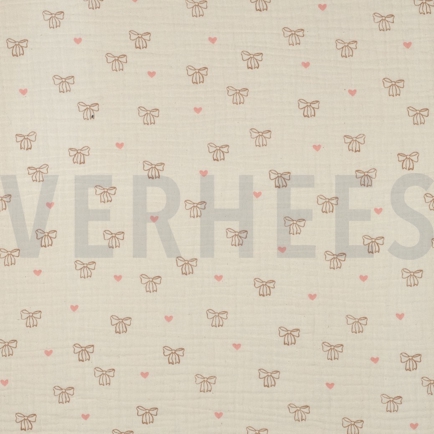 DOUBLE GAUZE GOTS NATURAL BOWS NATURAL (hover)