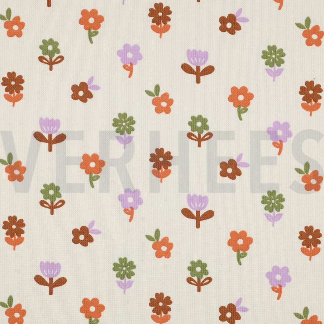 WAFFLE JERSEY FLOWERS OFF-WHITE