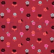 WAFFLE JERSEY FLOWERS DARK RED (thumbnail)