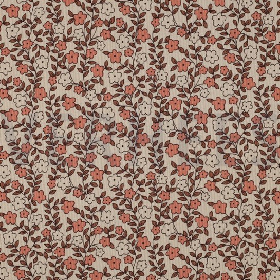 RIB JERSEY GOTS NATURAL FLOWERS NATURAL #7