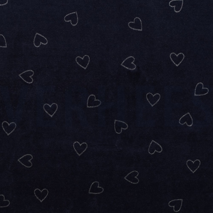 NICKY VELOURS GLITTER HEARTS NAVY (hover)