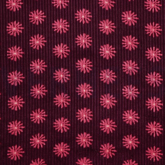 GEWASCHEN CORDUROY BLUMEN AUBERGINE #7