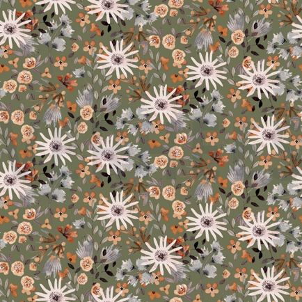 SWEAT DIGITAL FLOWERS FOREST GREEN (hover)