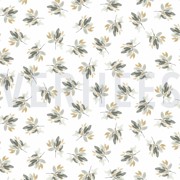 JERSEY DIGITAL FLOWERS AND LEAVES WHITE/GREEN (thumbnail)