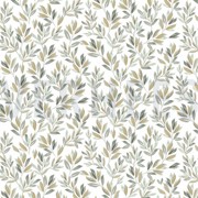 JERSEY DIGITAL FLOWERS AND LEAVES WHITE/GREEN (thumbnail)