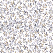 JERSEY DIGITAL FLOWERS AND LEAVES WHITE/LAVENDER (thumbnail)