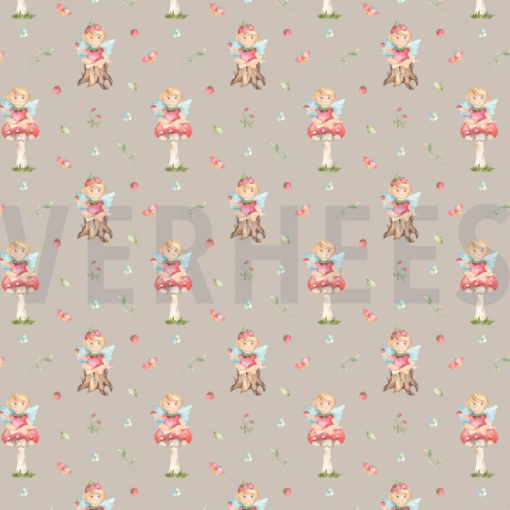 POPLIN DIGITAL SWEET ELF LIGHT SAND