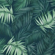 TABLECLOTH DIGITAL WATERPROOF LEAVES DARK GREEN (thumbnail)