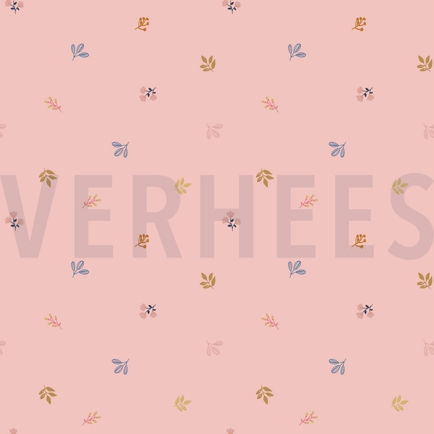 POPLIN GOTS GIRAFFE WITH FLOWERS ROSE (hover)