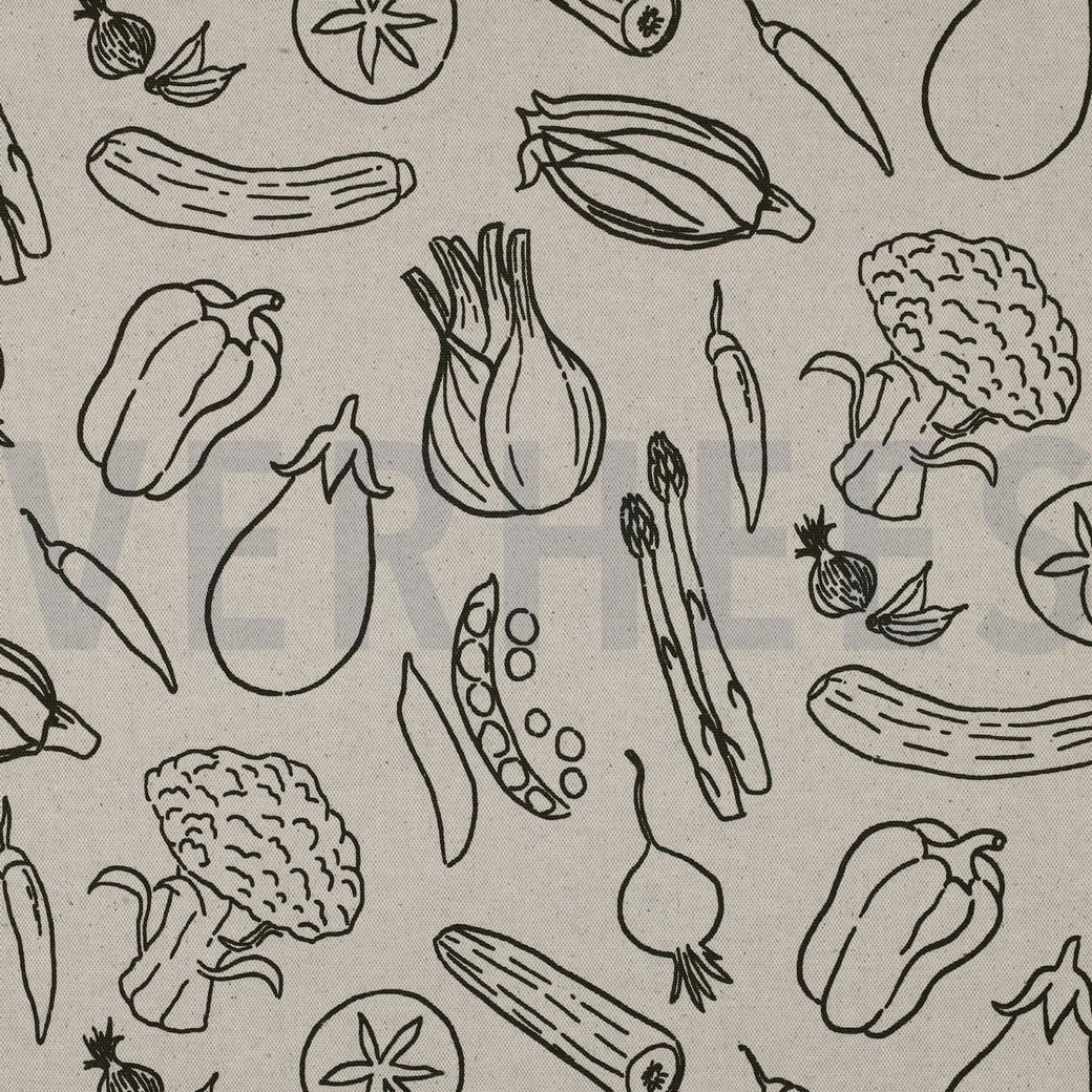 CANVAS LINEN LOOK VEGETABLES NATURAL