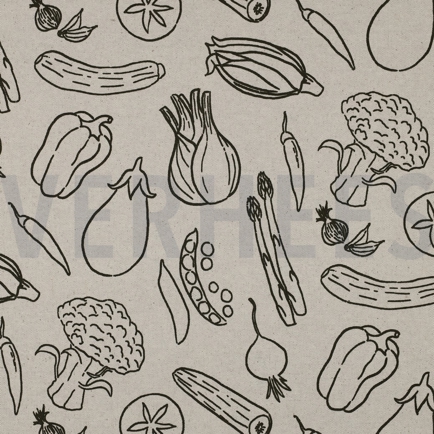 CANVAS LINEN LOOK VEGETABLES NATURAL (hover)