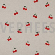 CANVAS LINEN LOOK CHERRIES NATURAL (thumbnail)