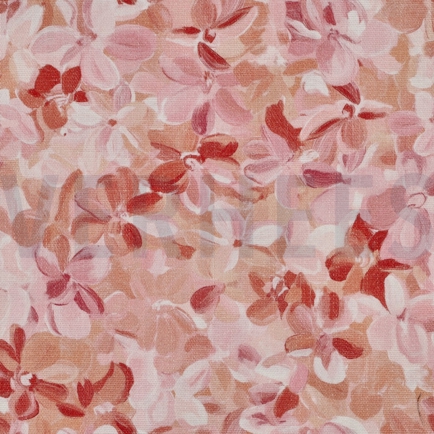 CANVAS SLUB DIGITAL FLOWERS PEACH (hover)