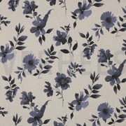 CANVAS LINEN LOOK DIGITAL FLOWERS NATURAL (thumbnail)