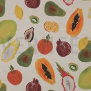 CANVAS LINEN LOOK DIGITAL FRUIT NATURAL (thumbnail)