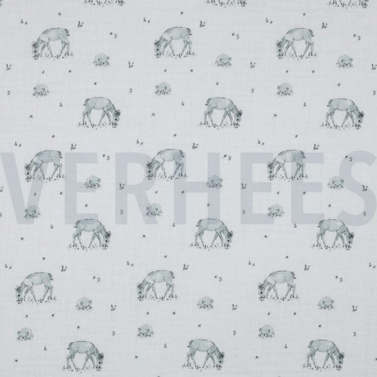 DOUBLE GAUZE GOTS DIGITAAL BOS WIT #7