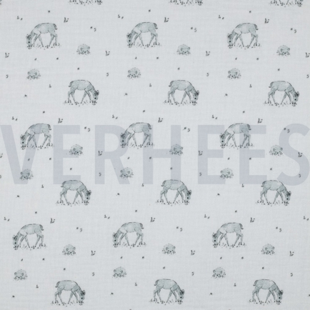 DOUBLE GAUZE GOTS DIGITAL FOREST WHITE (hover)