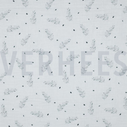 DOUBLE GAUZE GOTS DIGITAL FOREST WHITE (hover)