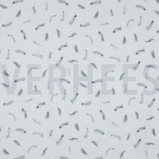 DOUBLE GAUZE GOTS DIGITAAL BOS WIT #7