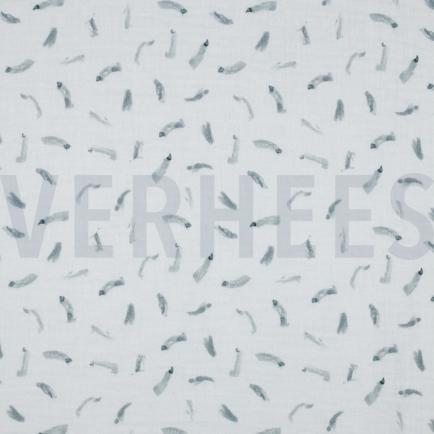 DOUBLE GAUZE GOTS DIGITAL FOREST WHITE (hover)