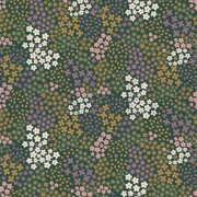 FRENCH TERRY SMALL FLOWERS DARK GREEN (thumbnail)