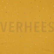 DOUBLE GAUZE FOIL STRIPES OCHRE/GOLD (thumbnail)