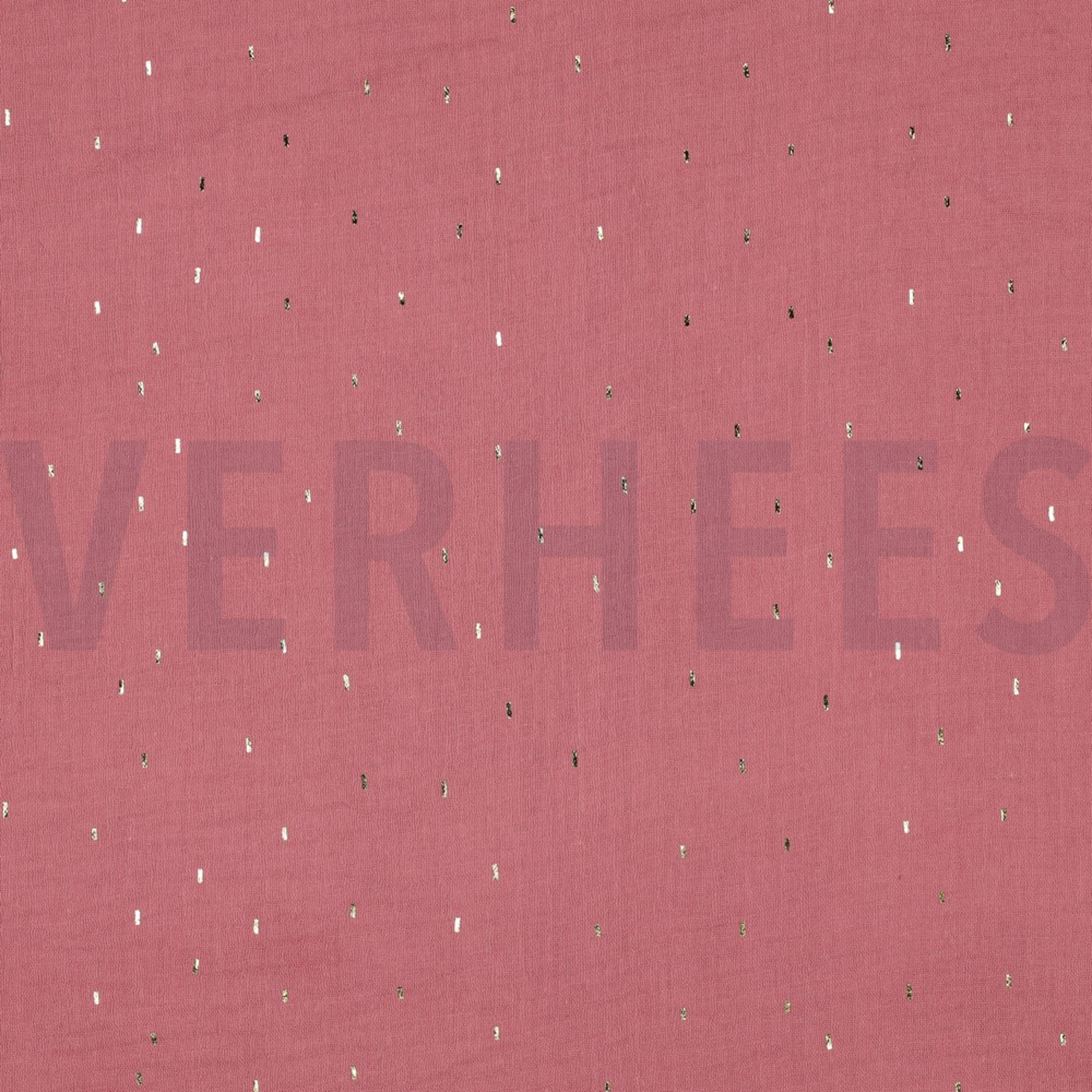 DOUBLE GAUZE FOIL STRIPES MAUVE/GOLD (high resolution)